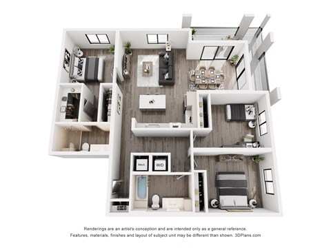 CERU Apartments in Boca Raton, FL photo of  a three bedroom floorplan